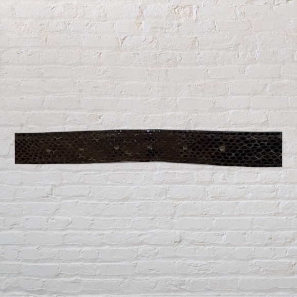 NYGARD Ladies Serpent Print Belt - Dark Brown - Size Large - Picture 5 of 5